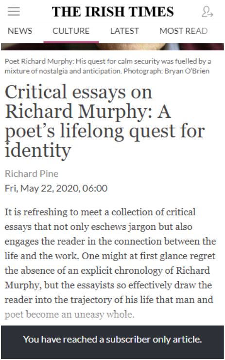 example of irish times lead-in and paywall.